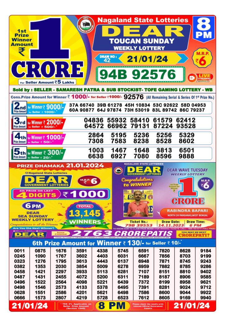 Lottery Sambad Live 8pm