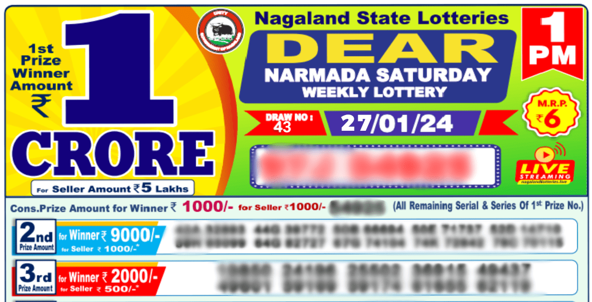 Nagaland State Lottery Result 1PM