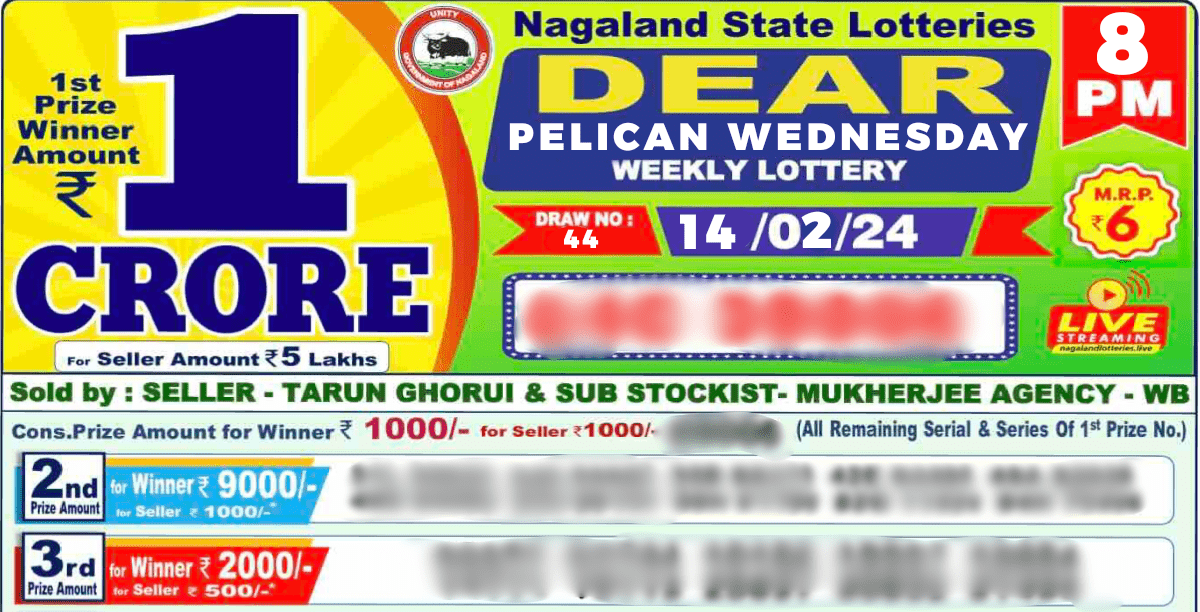 Wednesday Dear Lottery Sambad: February 14, 2024 Live 8PM Draw Live