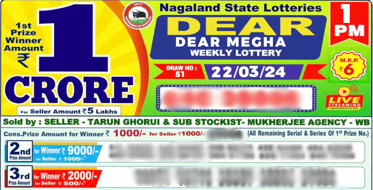 Dear Lottery Result 22 March 2024 Today 1PM, 6PM, 8PM, Winners List (OUT) LIVE.